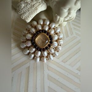 GOOSSENS Perle Baroque Floral Brooch $1,265 NEW ! Excellent 🎁